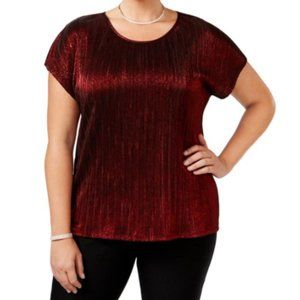 NEW Ruby Metallic/Glitter Top NY Collection Plus